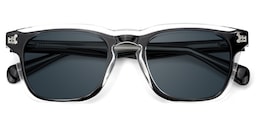 Liam Rectangle Black Crystal Sunglasses1
