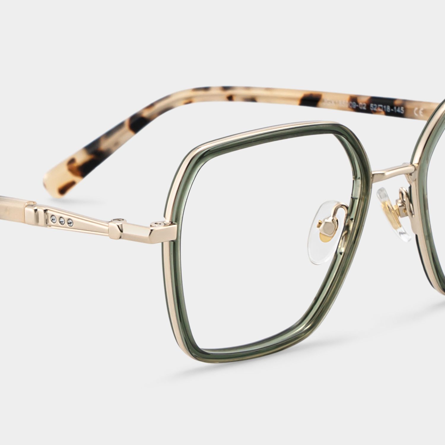 Sophie Green Geometric Mixed Frame Glasses for Women | ZEELOOL5