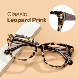 Tessia Square Brown Leopard Glasses0