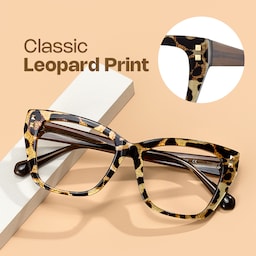 Tessia Square Brown Leopard Glasses0