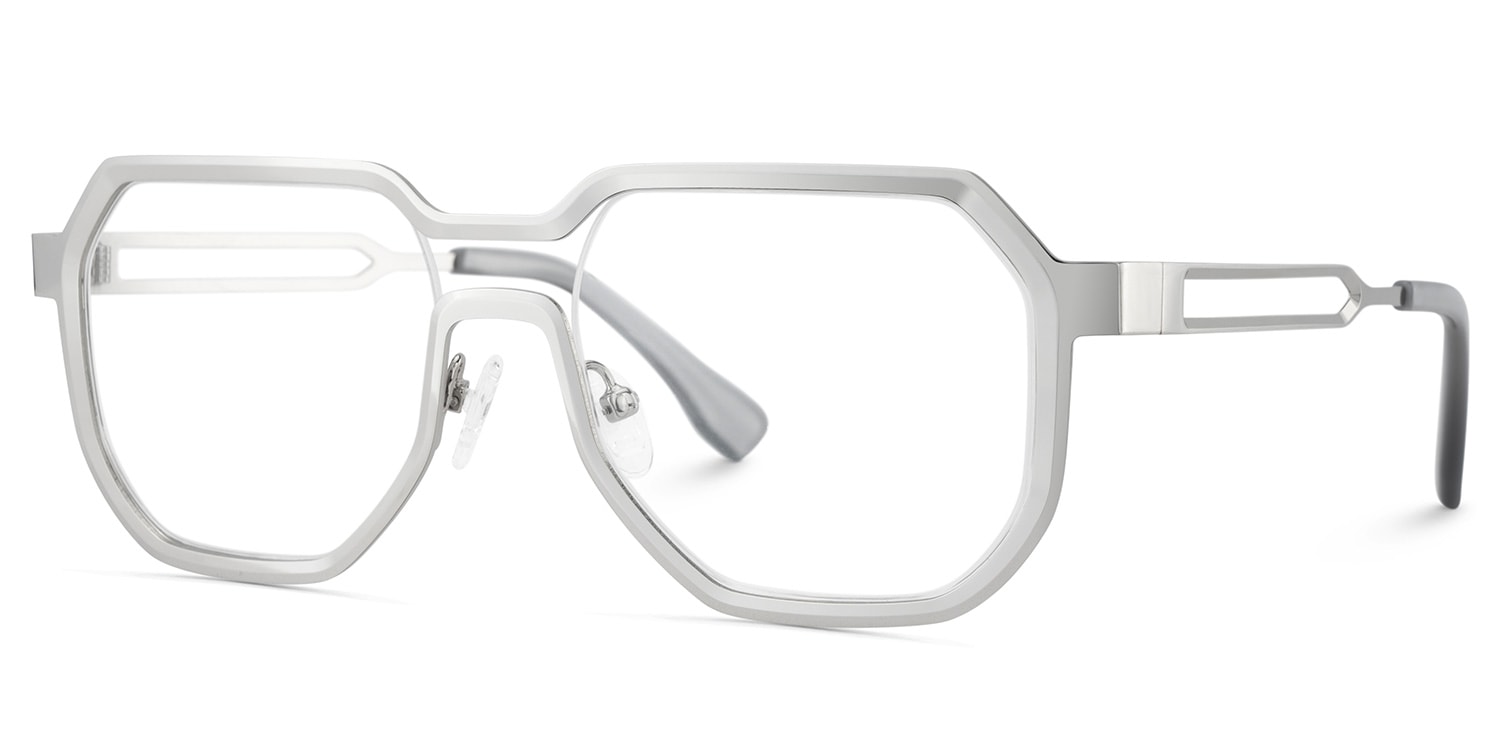 Hype Geometric Silver Glasses4