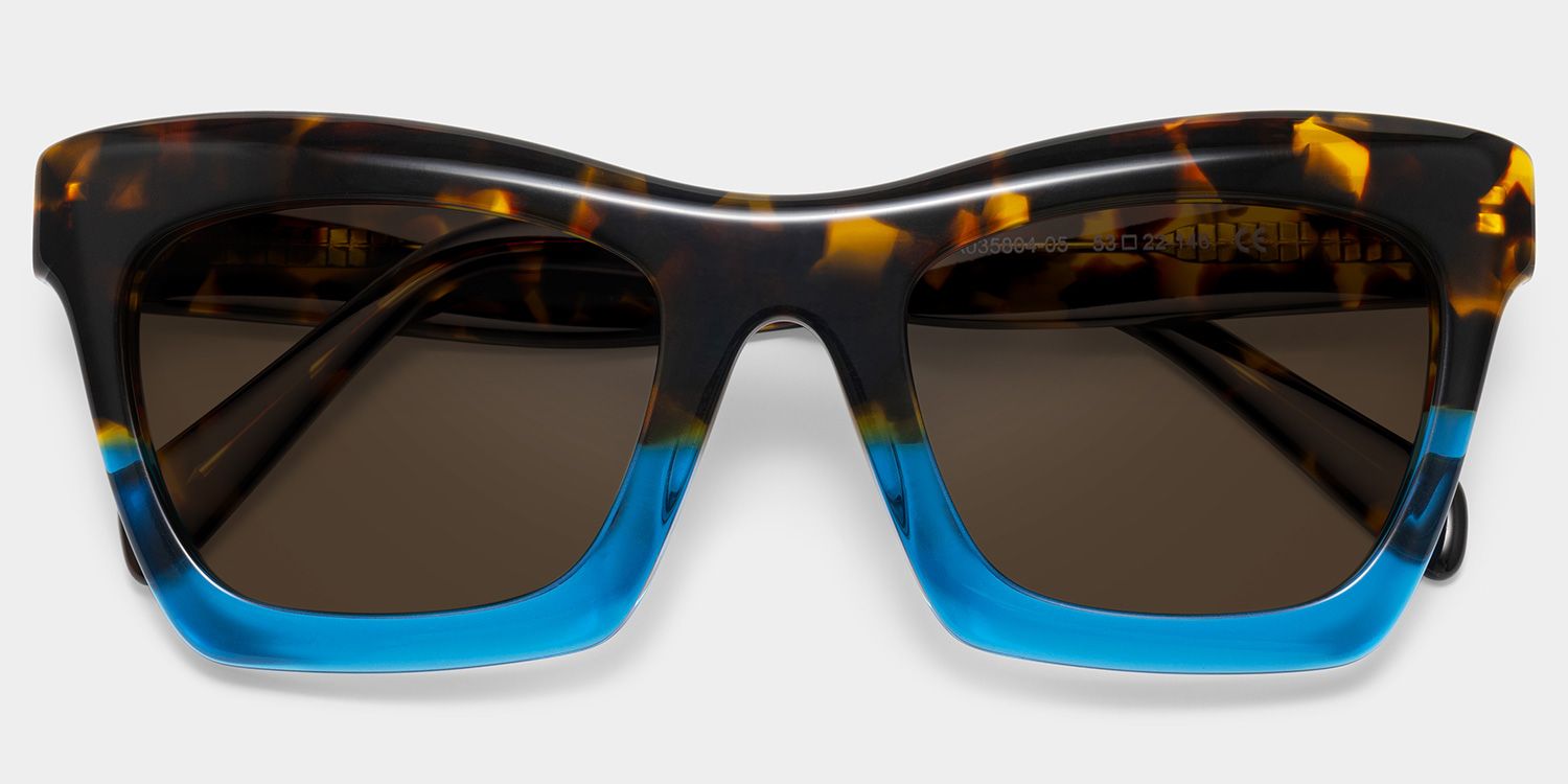 Benitez Square Sunglasses and Blue-Tortoise Frames