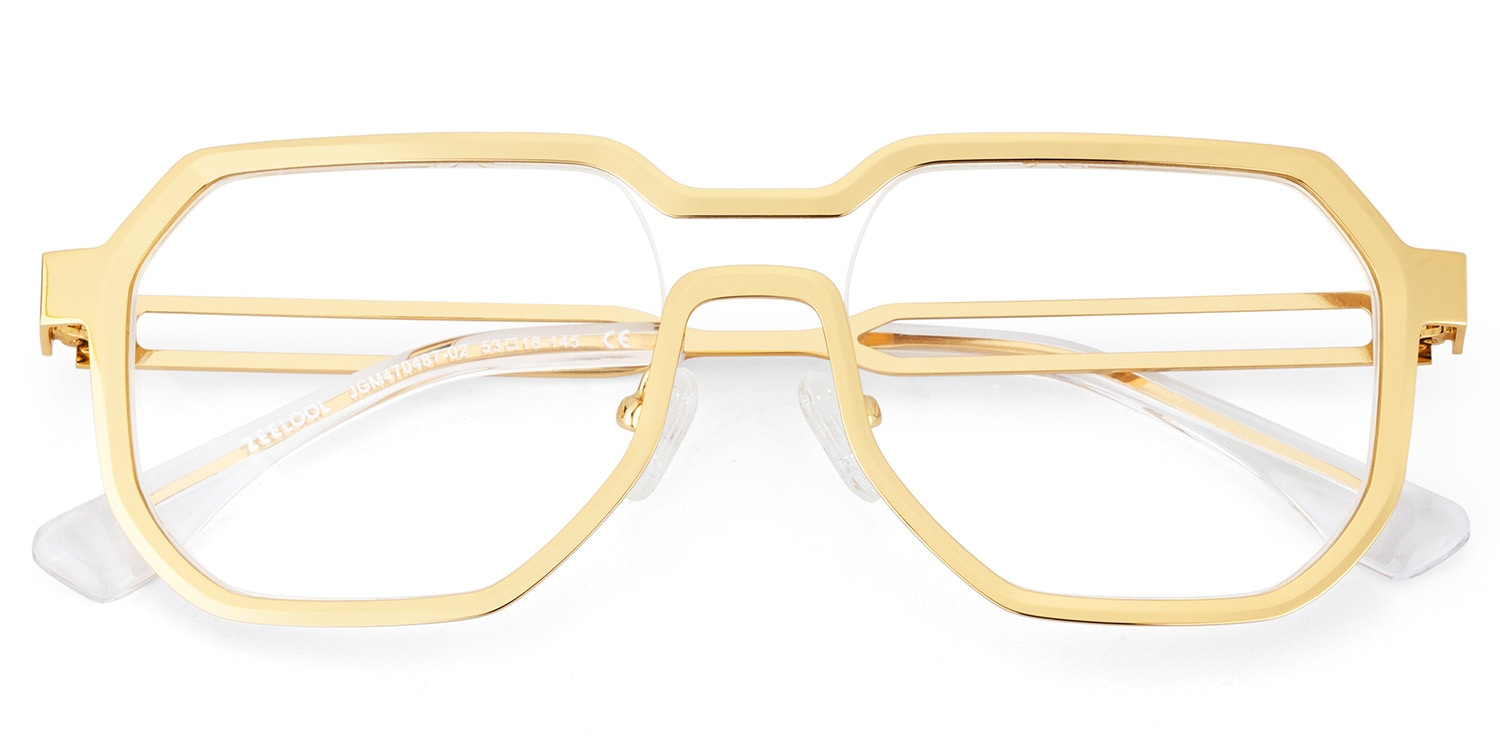 Hype Geometric Gold Glasses3