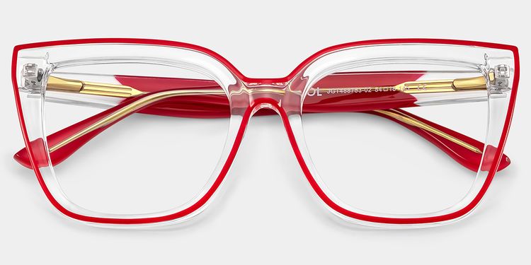 Mirta Square Red Glasses
