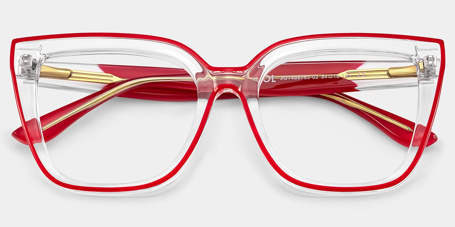 Mirta Square Red Glasses