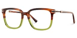 Kenny Square Brown Green Glasses3