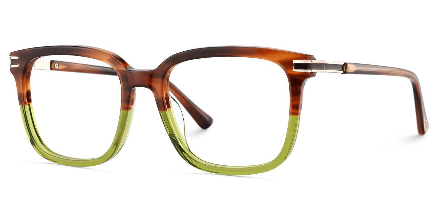 Kenny Square Brown Green Glasses3