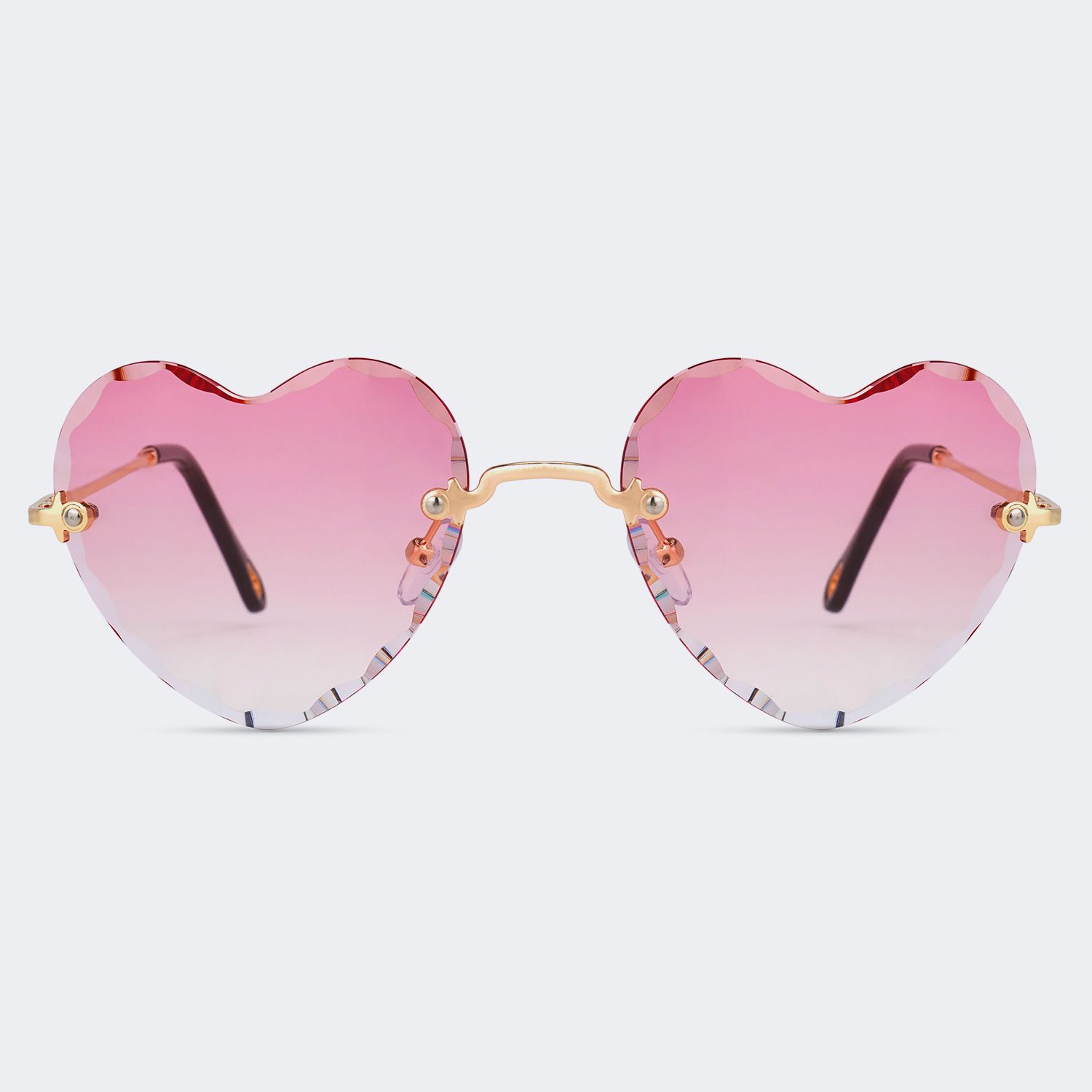 Pretty Heart Shape Pink Glasses Ornaments0