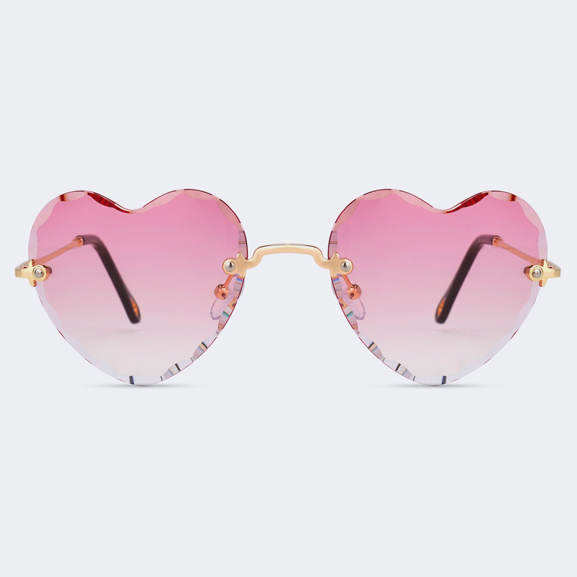 Pretty Heart Shape Pink Glasses Ornaments0