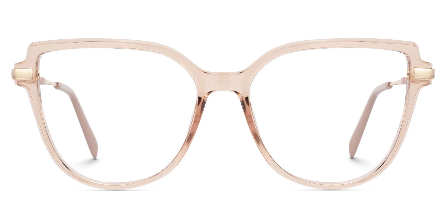 Eisan Thin Beige Eyeglass Frames with Cateye | Zeelool0