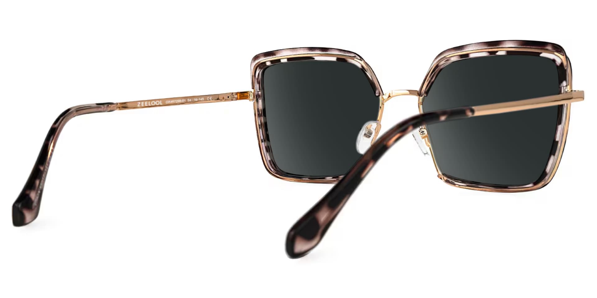 Cordaro Square Clear Tortoise Shell Sunglasses with Nose Pads3