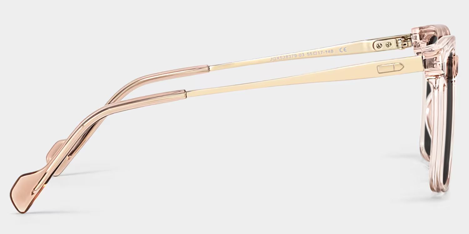 Thin Beige Frame Glasses With Square Shape3