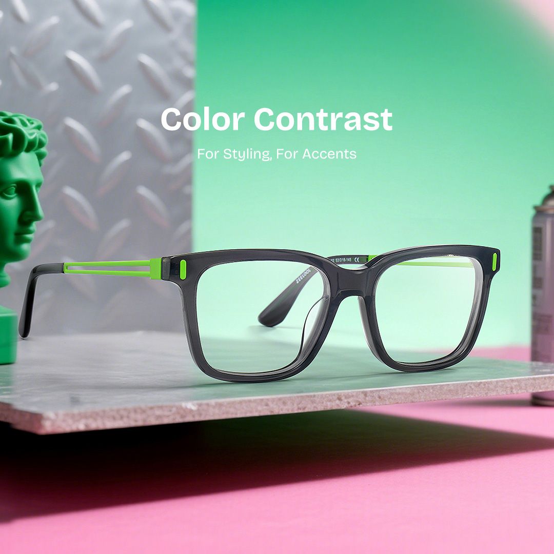 Axel Gray Frame Glasses with Rectangle Frame Online | ZEELOOL0