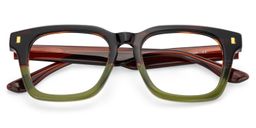 Marleni Square Brown Green Glasses2