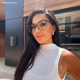 Vivienne Green Rectangle Glasses9