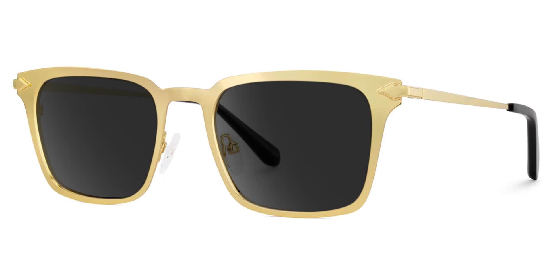 Gold Metal Frame Glasses With a Rectangle Shape2