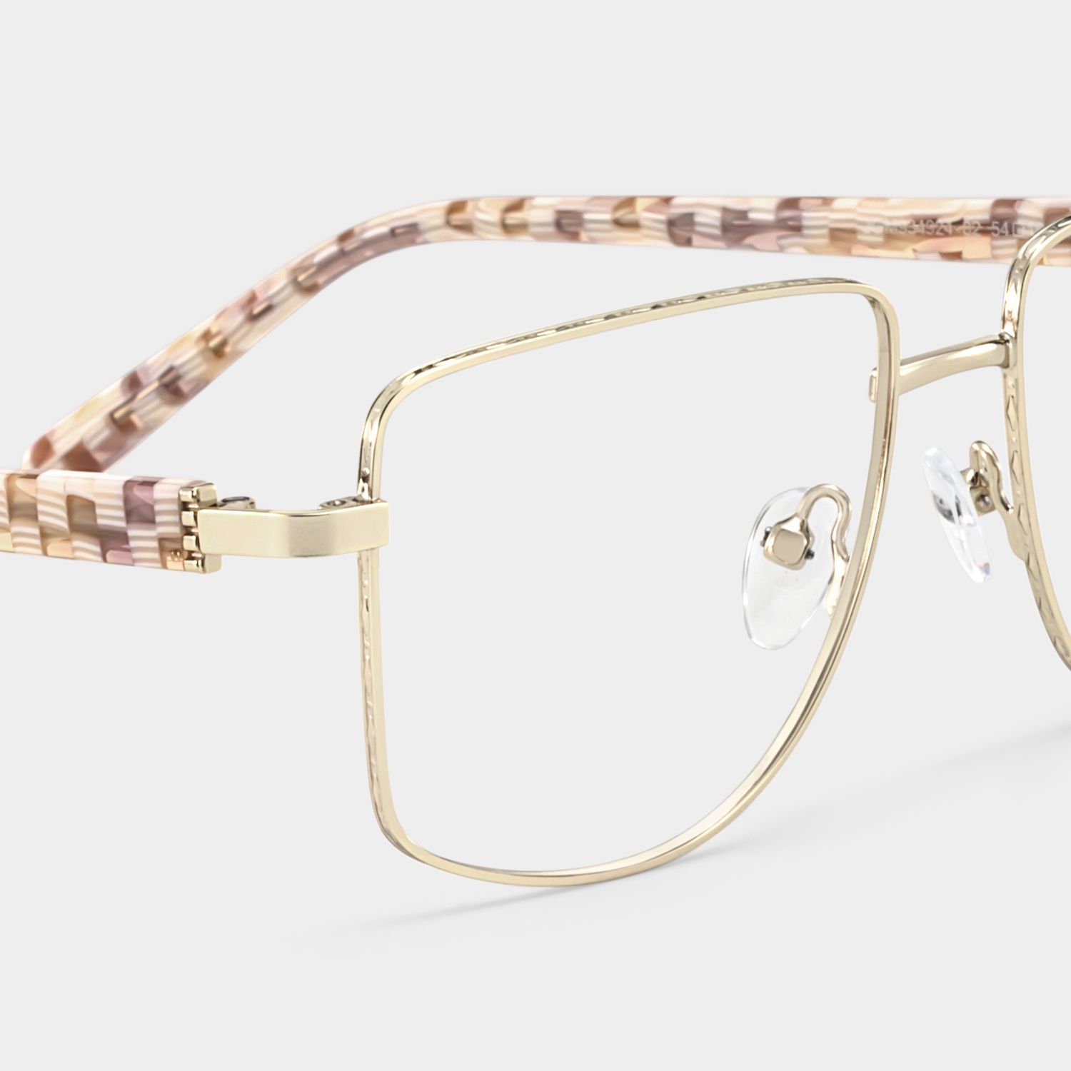 Felicity Geometric Gold Metal Pattern Eyeglass Frames | ZEELOOL