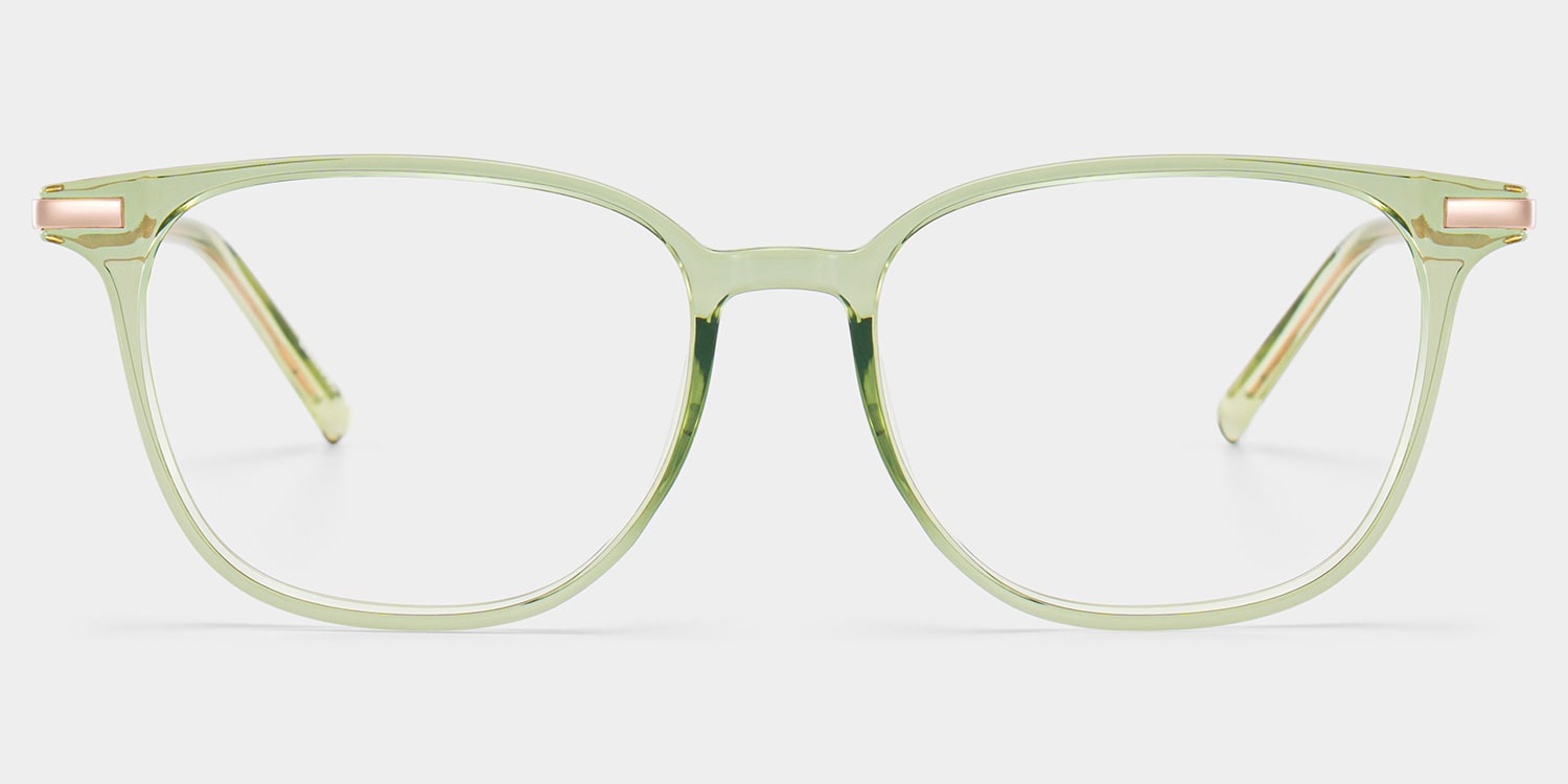 Florence Rectangle Green Glasses