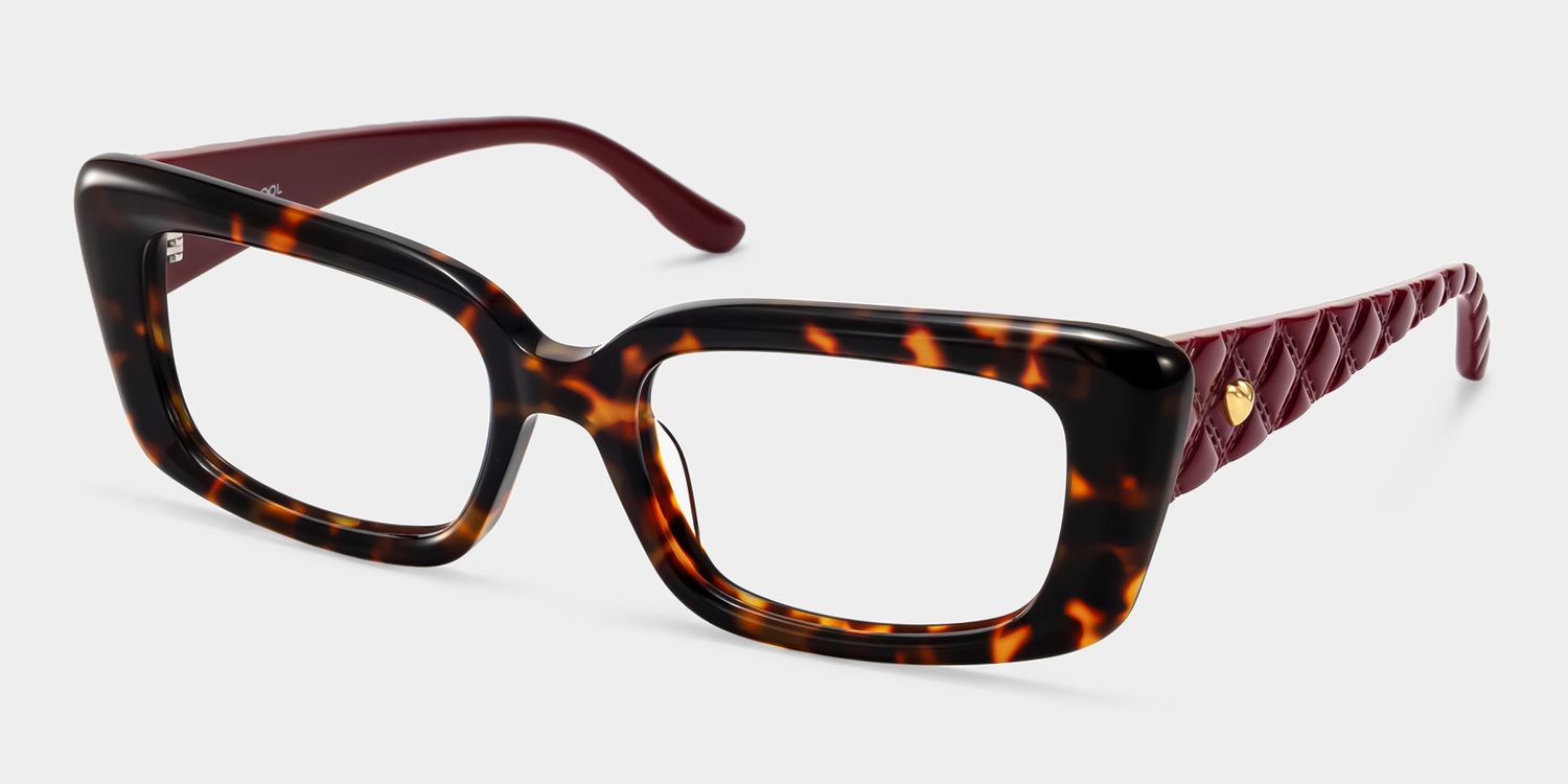 Shiny Tortoise Rectangle Glasses | ZEELOOL3