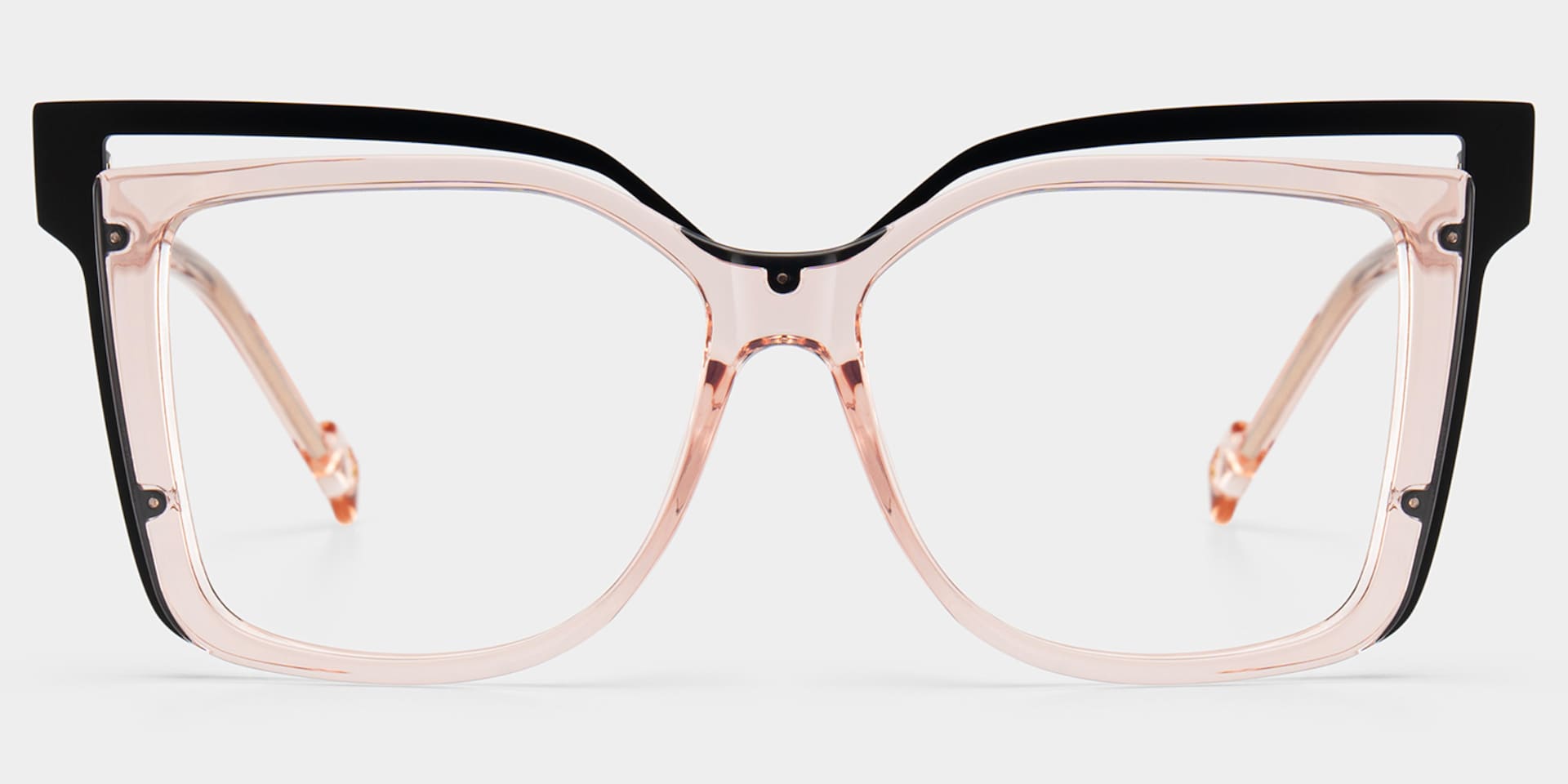 Twolla Square Champagne Glasses and Black Edge Frame0