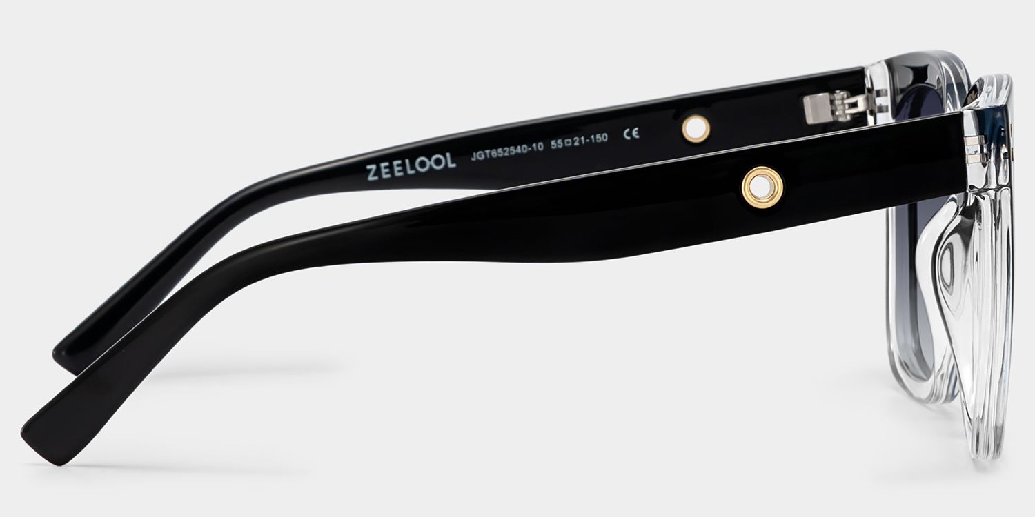Ebony Square Style Black Clear Frame Sunglasses | ZEELOOL3