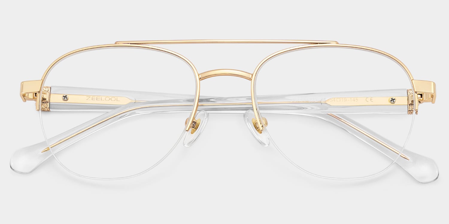 Emily Aviator Light Gold Glasses2
