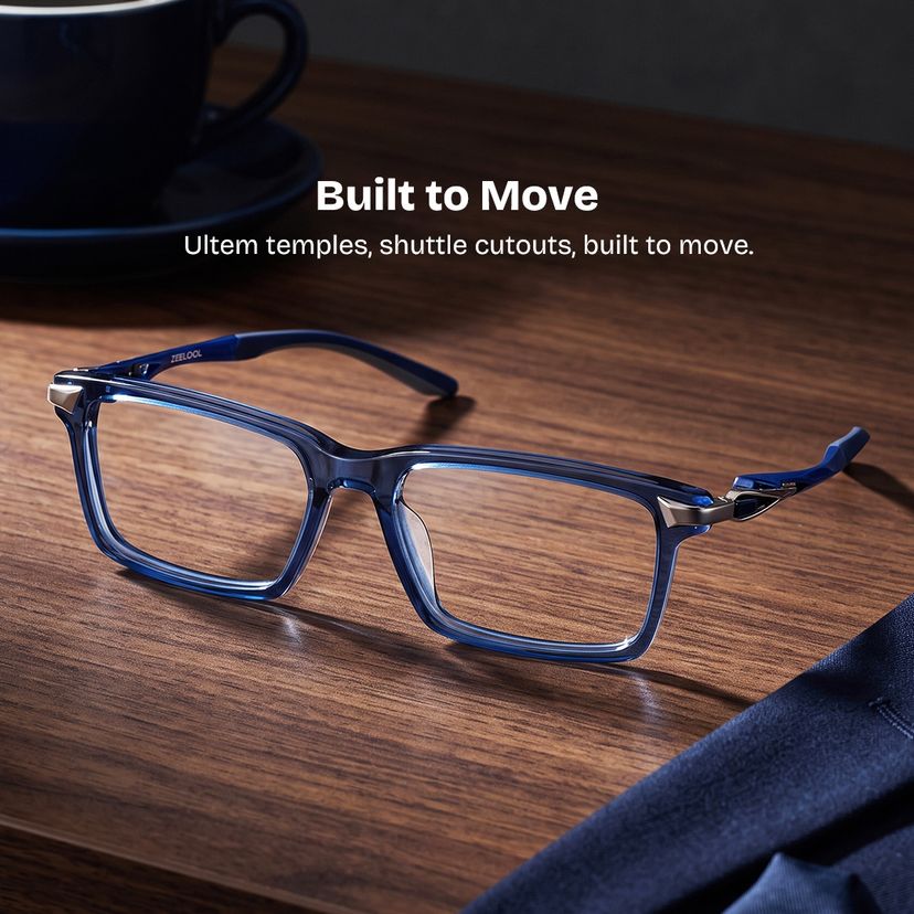 Orion Blue Rectangle Glasses