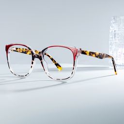 Siner Square Red Tortoise Glasses1