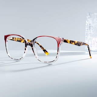 Siner Square Red Tortoise Glasses1