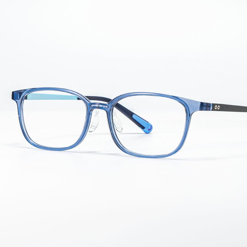 Lane Rectangle Blue Clear Glasses