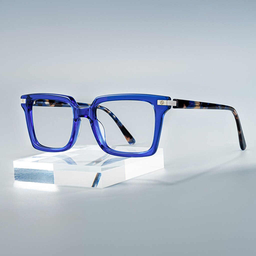 Langston Rectangle Blue Glasses