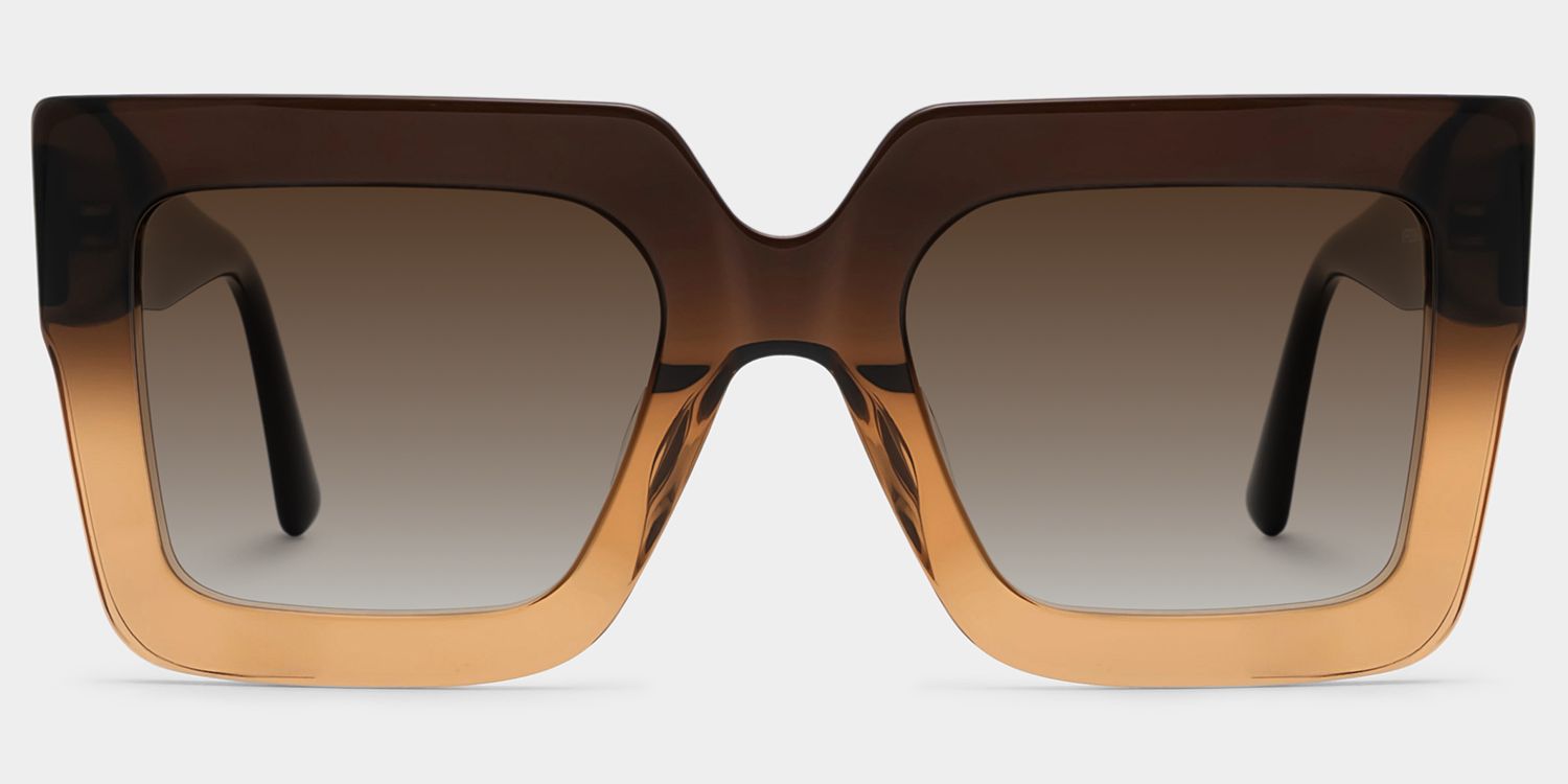 Brandon Tawny Square Polarized Sunglasses for Driving | ZEELOOL0