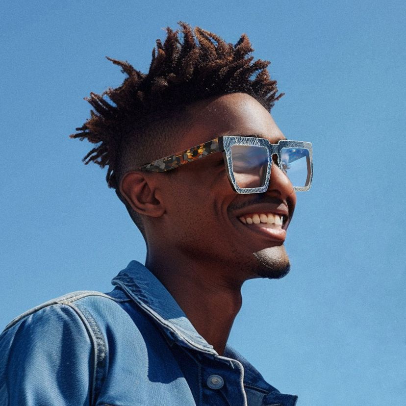 Daniela Rectangle Blue Glasses