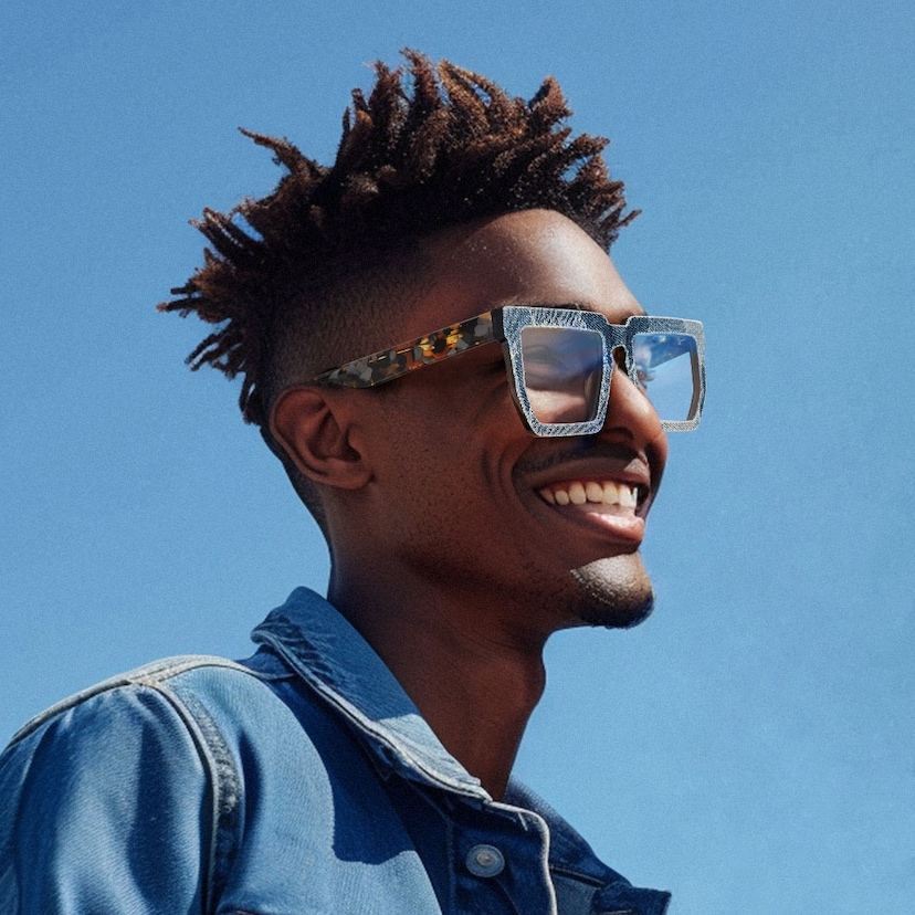 Daniela Rectangle Blue Glasses