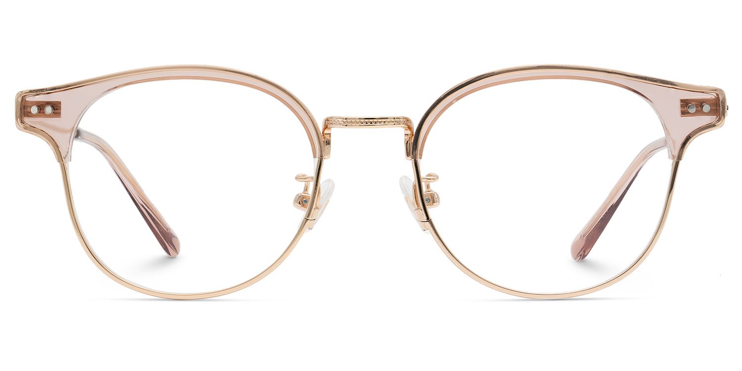Vintage Oval Eyeglasses With Pink Color0
