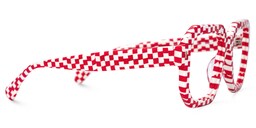 Joeann Geometric Red Checkered Glasses2