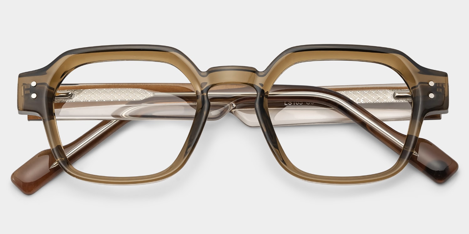 Joy Geometric Brown Glasses2