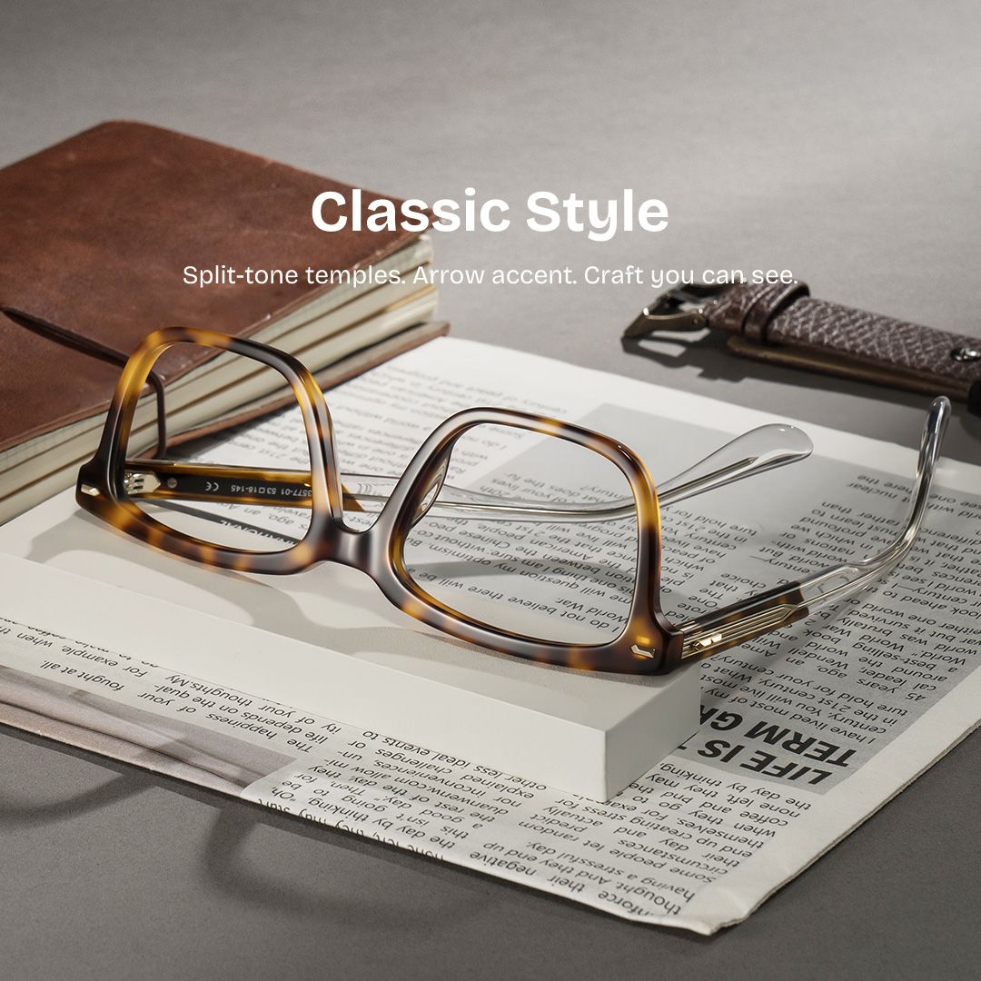 George Tortoise Rectangle Glasses for Men | ZEELOOL0