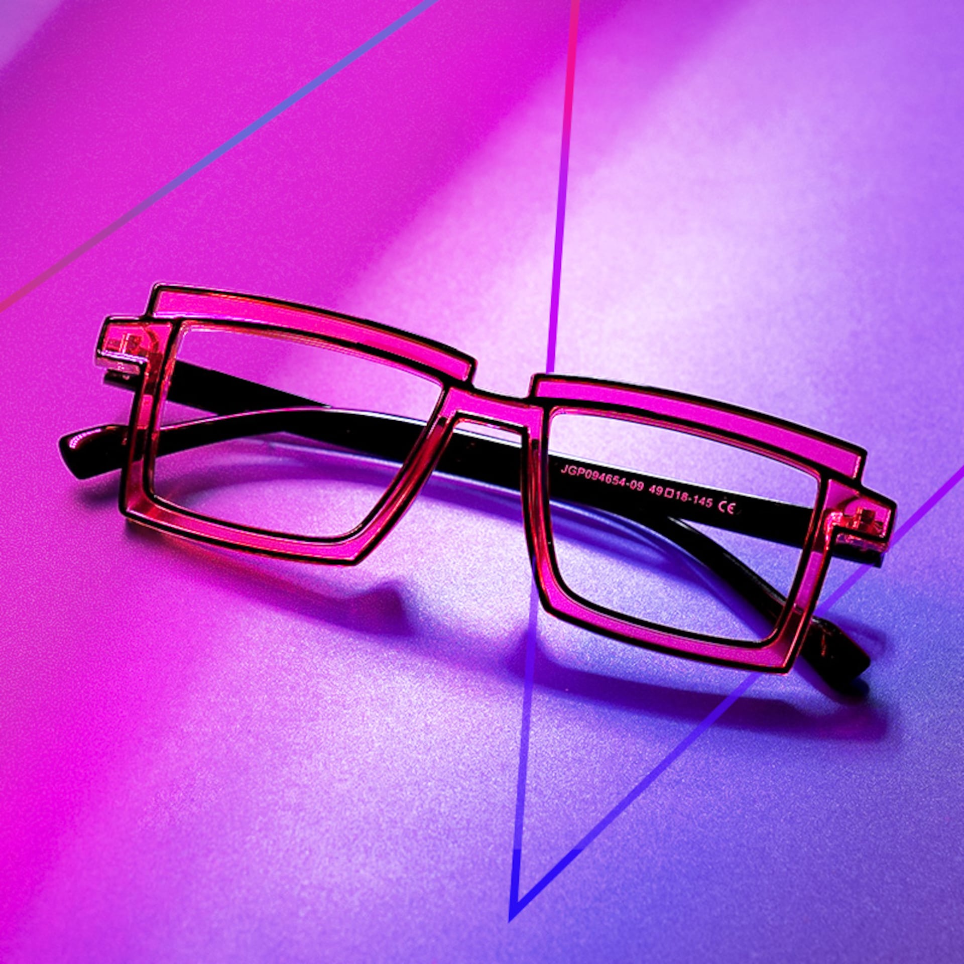 CyberPunk Zephyr Glasses in Purple Rectangle Design4