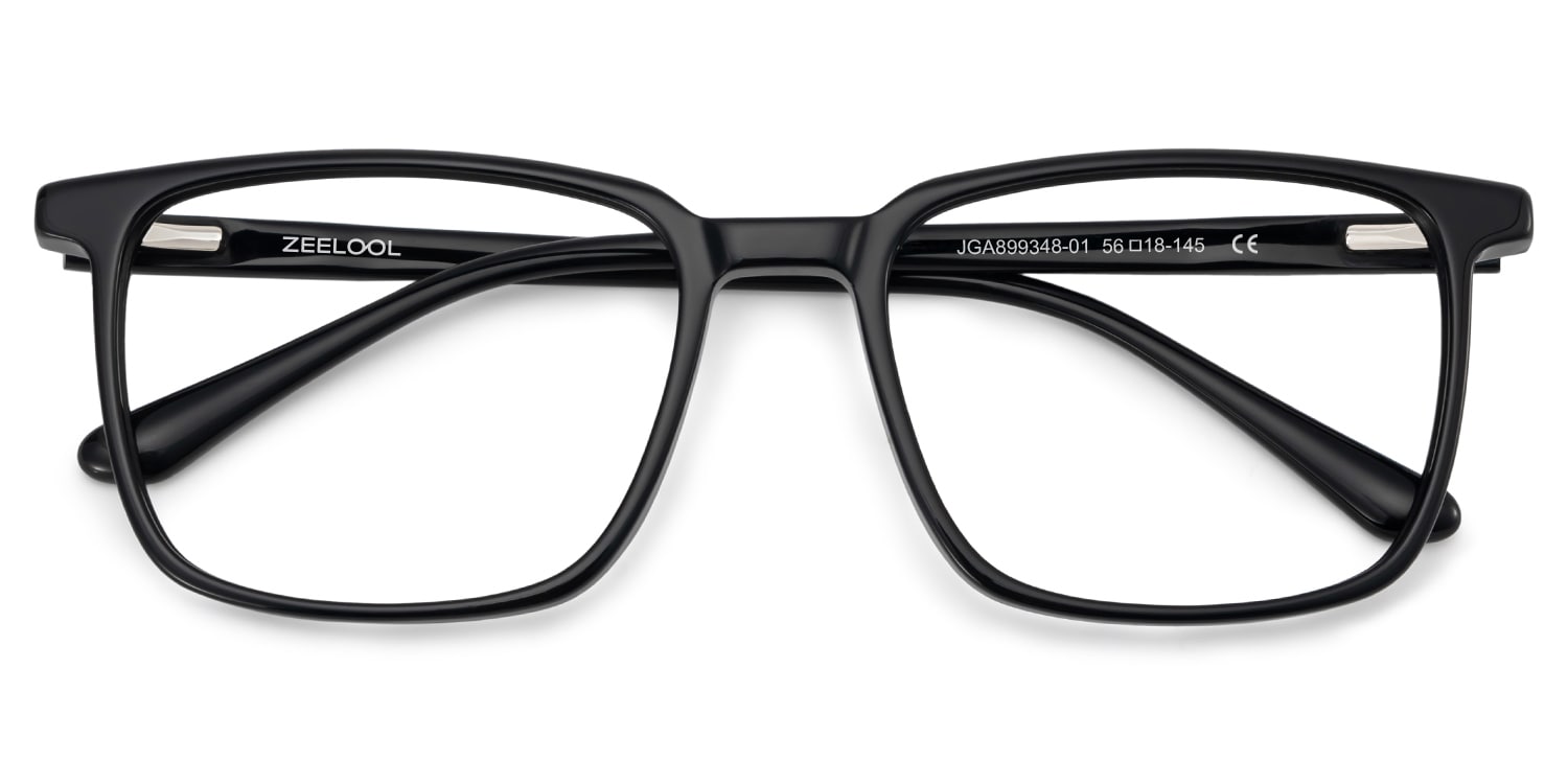 Aidan Rectangle Black Glasses2