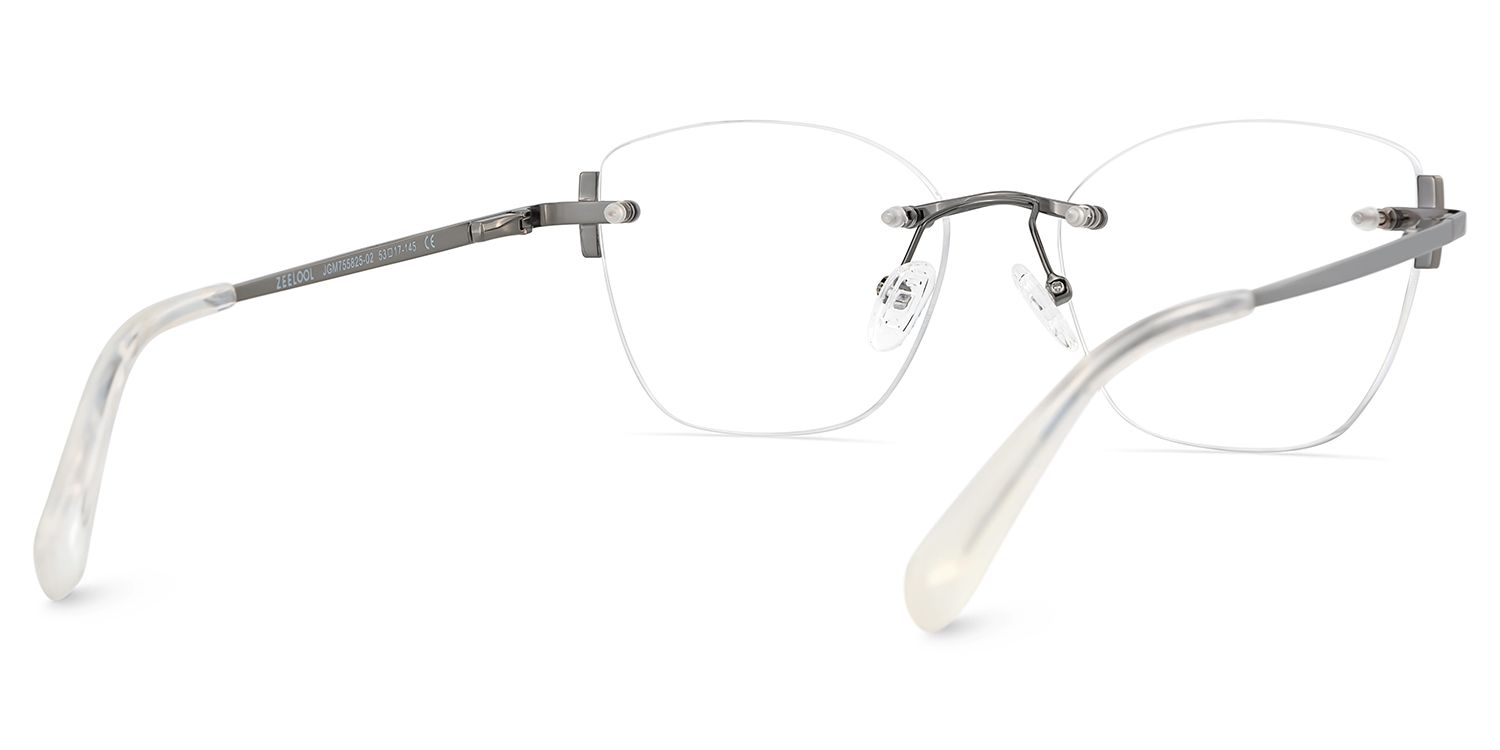 Silver Rectangle Jaxon Glasses with Rimless | Zeelool5
