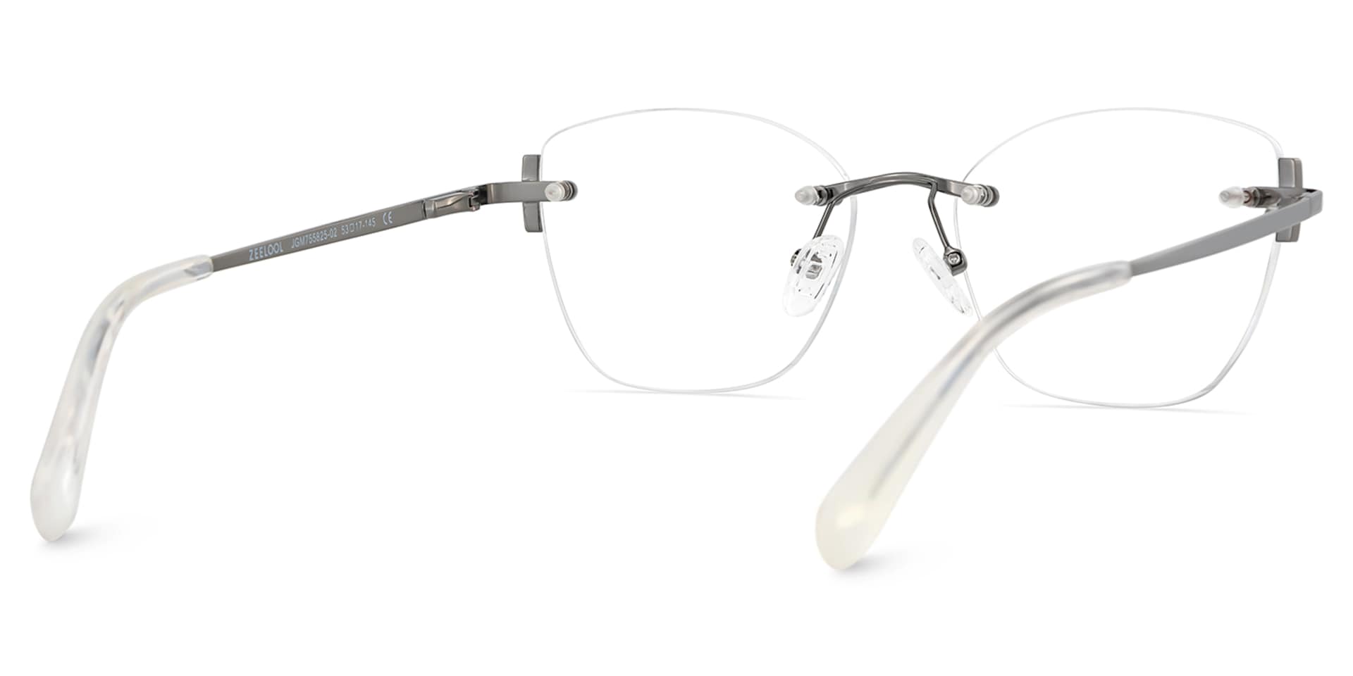 Silver Rectangle Jaxon Glasses with Rimless | Zeelool5