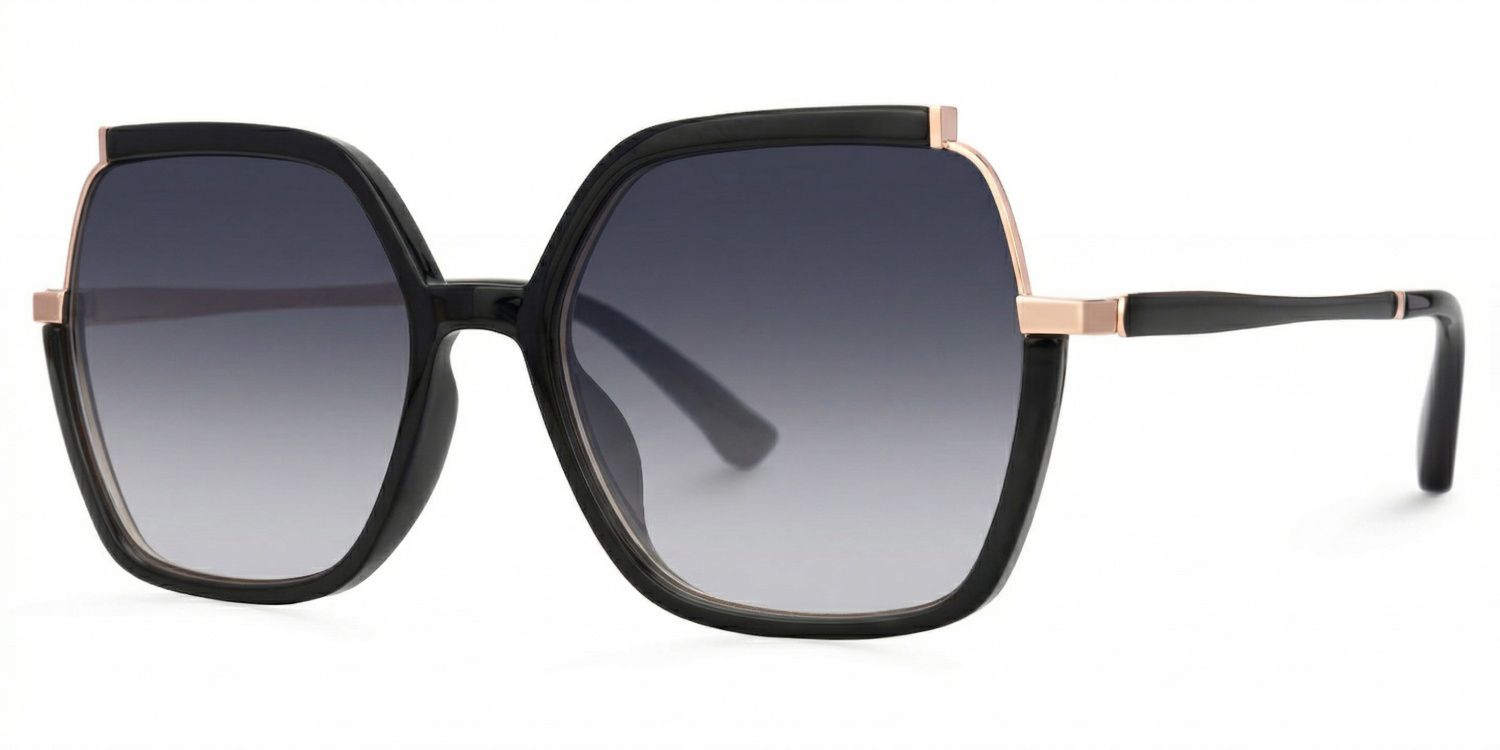 Alexia Mixed-Materials Square Black Frame Glasses | Zeelool1