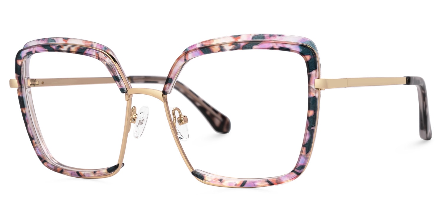 Cordaro Square Pink-Floral Glasses1