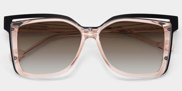 Twolla Beige Square Sunglasses