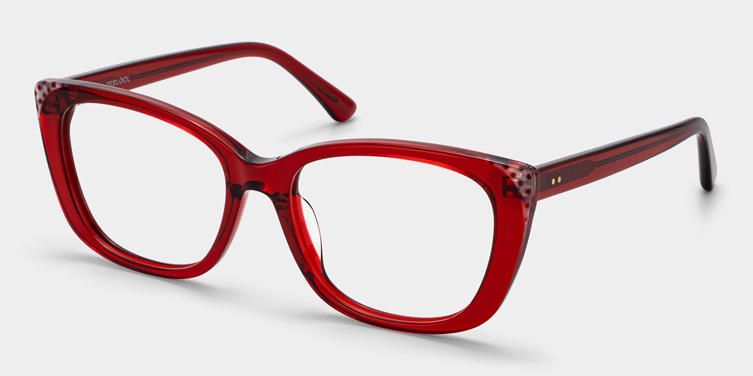 Madeline Cat eye Red Frame Glasses for Women | ZEELOOL3
