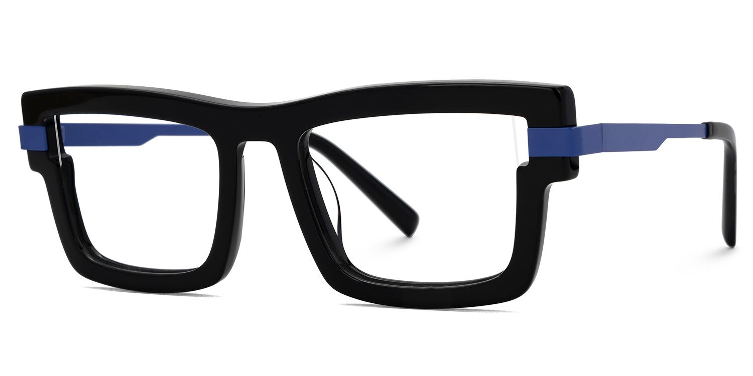 Yahia Black Rectangle Glasses for Men | Zeelool2