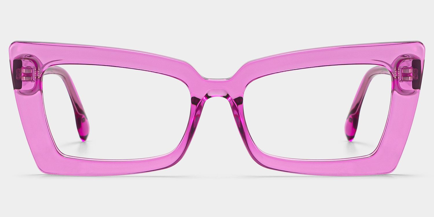 Newell Rectangle Clear Pink Frame Eyeglasses for Women | ZEELOOL0