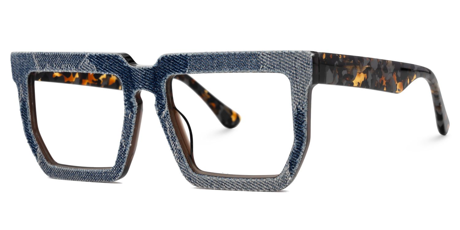 Rectangle Daniela Denim Blue Frame Glasses1