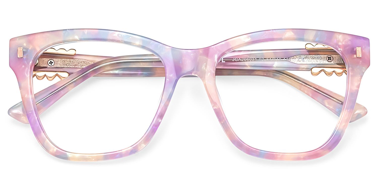 Square Purple Eyeglasses- Mae Acetate Frame Glasses2